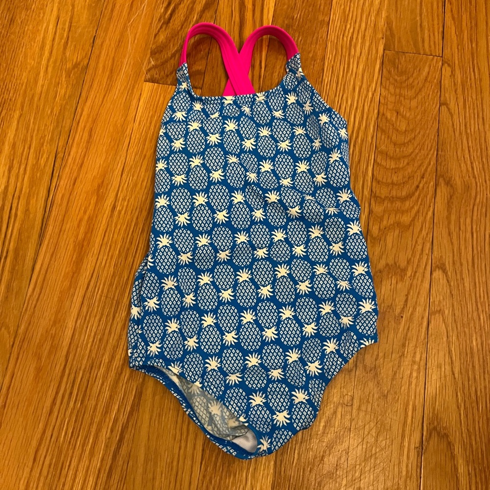 Mini Boden Blue and Pink Pineapple One Piece